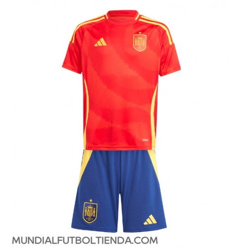 Camiseta España Primera Equipación Replica Eurocopa 2024 para niños mangas cortas (+ Pantalones cortos)